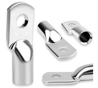 Lot de 4 cosses de câble tubulaires 50 mm² M6 sans trou de visualisation, cosses de câble en cuivre épais non isolées pour bateau, yacht, voiture, camion, installation solaire