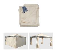 Lot De 4 Côtés Pour Pergola Cadiz, Panneau Latéral De Remplacement 4x4m, Polyester Crème Gris