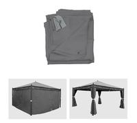 Lot De 4 Côtés Pour Pergola Cadiz, Panneau Latéral De Remplacement 4x4m, Polyester Gris Gris