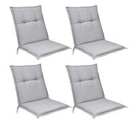 Beautissu Lot de 4 coussins pour fauteuils à dossier bas Base NL, 100 x 50 cm, gris