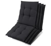 Lot de 4 coussins d'appui pour fauteuils bas Beautissu Sun-NL 100 x 50 x 8 cm, anthracite
