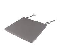 Lot de 4 coussins d'assise AMATA galettes de chaises de salle à manger de format carré, avec ficelles d'attache, coloris gris clair