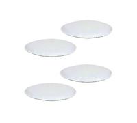 Lot de 4 coussins d'assise antidérapants LESLIE, en feutre blanc