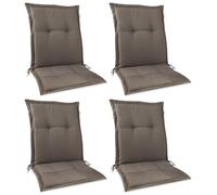 Lot de 4 coussins d'assise Beautissu Premium pour chaises de jardin à dossier bas, 105 x 50 x 7 cm, taupe