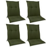 Lot de 4 coussins d'assise haut de gamme Beautissu pour fauteuil bas 105 x 50 x 7 cm, vert foncé