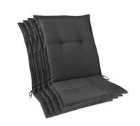 Beautissu, lot de 4 coussins d'assise haut de gamme pour chaises de jardin à dossier bas, 105 x 50 x 7 cm, anthracite