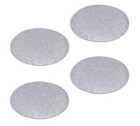 Lot de 4 coussins d'assise JONITA pour chaises de salle à manger ou bureau, galettes de chaise ou fauteuil rondes en feutre gris