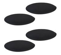 Lot de 4 coussins d'assise LESLIE, galettes de chaises en feutre noir de format rond avec picots antidérapants en caoutchouc