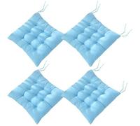 Lot de 4 Coussins de Chaise 40 x 40 cm,Coussins de Siège Décoration Maison Coussin Mat Matelassée,Confortable et coloré (4 Bleu)