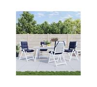 vidaXL Coussins de chaise à dossier bas lot de 4 bleu marine