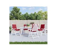 Lot de 4 Coussins de Chaise à Dossier Bas, Galette de Siège Imperméable, Coussin d'Extérieur Anti-glissement Jardin 377699