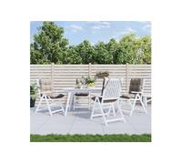 vidaXL Lot de 4 Coussins de Chaise à Dossier Bas, Galette de Siège Imperméable, Coussin d'Extérieur Anti-Glissement Jardin Terrasse, Taupe Tissu Oxford