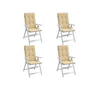 vidaXL Coussins de chaise à haut dossier 4 pcs. Melange Beige 120x50x4 cm Tissu
