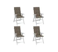 vidaXL Lot de 4 coussins de chaise à haut dossier 120x50x4 cm Taupe mélangé en tissu