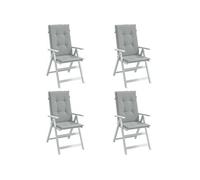 vidaXL Coussins de chaise à haut dossier Lot de 4 120x50x4 cm Mélange gris clair Tissu