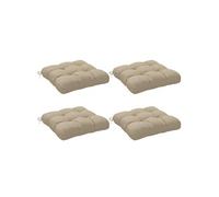 Lot de 4 coussins de chaise de jardin - Outsunny - capitonné - rembourrage 10 cm - avec attaches - 48 x 48 cm - kaki