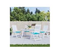 vidaXL Coussins de chaise de jardin Lot de 4 Galettes de siège antidérapantes 40x40x4 cm Turquoise