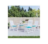 vidaXL Lot de 4 Coussins de Chaise de Jardin, Galettes de Siège Antidérapantes, Décoration Terrasse Patio Extérieur, Turquoise 50x50x4cm Tissu