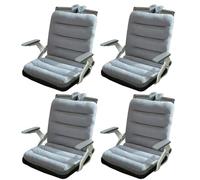 Lot de 4 coussins de chaise dossier pour intérieur et extérieur avec attaches antidérapantes et ceinture élastique - Pour bureau, jardin, terrasse (gris, 85 x 45 cm)