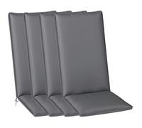 Lot de 4 coussins de chaise extérieur - Outsunny - attaches et bande réglable - anti-décoloration UPF50+ - 124x50x5cm - gris