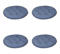 Lot de 4 coussins de chaise lavables - 40 x 40 cm - Ronds - Pour l'intérieur et l'extérieur - Rembourrage épais - Bleu