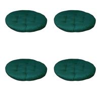 Lot de 4 coussins de chaise lavables - 40 x 40 cm - Ronds - Pour l'intérieur et l'extérieur - Rembourrage épais - Vert