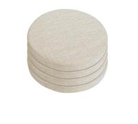 Lot de 4 coussins de chaise semi-circulaires 43 x 41 cm x 5 cm avec liens - Lavables - Double antidérapant - Élastiques - Pour chaise d'extérieur et intérieur - Beige