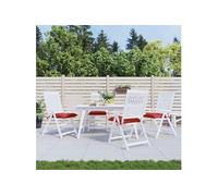vidaXL Lot de 4 Coussins de Palette, Galette de Siège Imperméable, Coussin de Jardin, Décoration d'Extérieur Terrasse, Rouge 361526 Rouge
