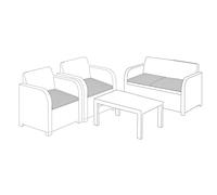 Lot de 4 coussins de remplacement gris pour ensemble sofa d’extérieur Keter Allibert Carolina
