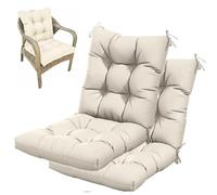 Lot de 4 coussins de siège imperméables pour extérieur - 10 cm d'épaisseur - Pour jardin et terrasse - Blanc