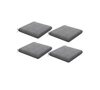 Lot de 4 coussins galettes de chaises fauteuils de jardin dim. 47 x 47 cm ép. 7 cm tissu déperlant gris