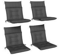 Lot de 4 coussins pour chaises - Outsunny - pour chaises de terrasse - résistants à l'eau - 112x53cm - gris foncé