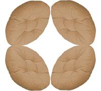 Lot de 4 coussins ronds pour chaise - 50 cm/45 cm/40 cm - Doux pour tabouret, décoration intérieure et extérieure (Curry, 50 x 50 cm)