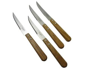 Lot de 4 couteaux à steak TRADI en olivier Jean Dubost