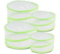 Lot de 4 couverture de nourriture, cloche alimentaire réutilisable pliable en deux tailles, anti-mouche anti-insecte anti-moustique, protection pour barbecue pique-nique aliments - Diamètre 29/22 x Ha
