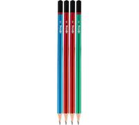Lot De 4 Crayons Graphite - Hb - Scolaire - Dessin - Corps En Bois - Rotring