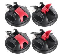 Lot de 4 Crochet Ventouse Puissante avec Anneaux en D, Ventouse Carrosserie Charge Max 35kg,Réutilisables,Pas de Perçage pour Auvent Latéral Voiture, Camping-Car, Bâche,Tente, Bateau,Verre,Carrelage