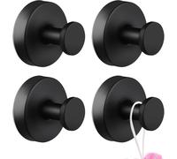 Lot de 4 crochets à ventouse, charge de 5 kg, porte-peignoir, sans perçage, crochet à ventouse réutilisable, crochets à ventouse super puissants (noir)