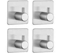 Lot de 4 crochets adhésifs porte serviette 3M Salle de bain Cuisine Crochet mural en acier inoxydable - 45X45X29mm PORTE SERVIETTE