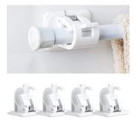 Lot de 4 crochets auto-adhésifs pour tringle de rideau sans perçage, tringle à rideau à coller, support pour tringle à rideau s A80