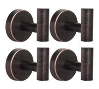 Lot de 4 crochets muraux en acier inoxydable pour peignoir, serviette, manteau, salle de bain, armoire, placard, éponge pour salle de bain, chambre à coucher, cuisine, hôtel, piscine (bronze huilé)
