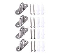 Lot de 4 crochets plafond en acier inoxydable 304, plaque à œillet, boucle U, vis montage, fixation murale multifonctionnelle Pour fixation murale(8x2.5cm)