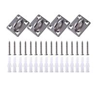 Lot de 4 crochets plafond en acier inoxydable 304, plaque à œillet, boucle U, vis montage, fixation murale multifonctionnelle Pour fixation murale(5x4cm)