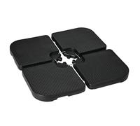 Lot de 4 dalles de lestage pour parasol déporté, remplissage eau 60 kg ou sable 80 kg, HDPE noir