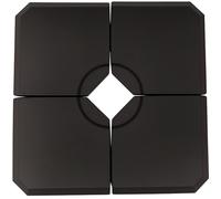 Lot de 4 dalles pour parasol à lester - OUTSUNNY - HDPE noir