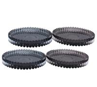 Lot de 4 Dessous de Bougie Ronds en Verre Gris Clair et foncé Dimensions (H x Ø) env. 1,5 x 10 cm