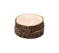 Lot de 4 Dessous de Verre ""Ecorce"" 10cm Naturel