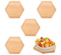 Lot de 4 dessous de verre en bambou - Kit de bricolage - Dessous de verre en mosaïque - Kit de bricolage - Coquilles de fond vides pour travaux manuels - Cadeau pour enfants et adultes