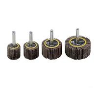 Lot de 4 disques de polissage en tissu émeri grain 80 pour perceuse électrique, outil rotatif, réparation de meubles en métal, bois, 25, 30, 40, 50 mm de diamètre avec tige de 6 mm, kit d'accessoires