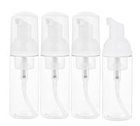 Lot de 4 distributeurs de mousse transparent, distributeur de savon moussant transparent, bouteille vide de 50 ml, mini pompe à mousse, rechargeable, portable, pour cosmétiques, voyage